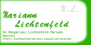 mariann lichtenfeld business card